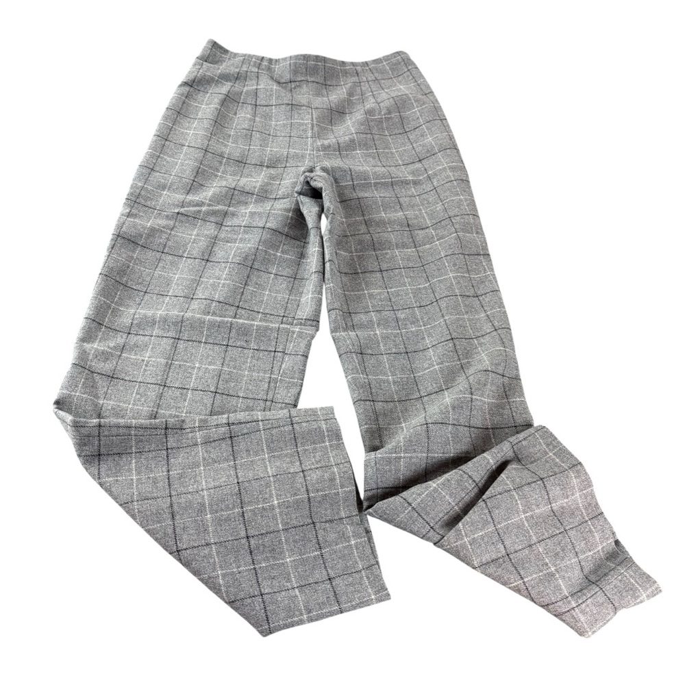 Talbots Petites Women's 12p Wool Blend Ankle Plaid  Gray Business Pants (467
